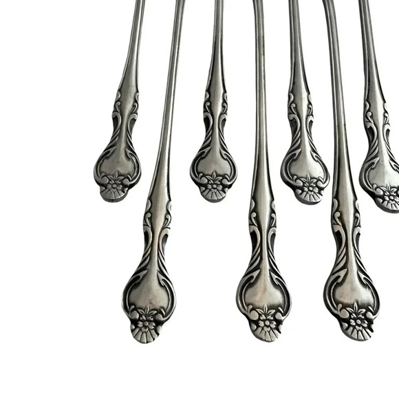 Oneida Northland Stainless Steel Vintage Pattern Eight Tea Spoons Flatware - Picture 4 of 7